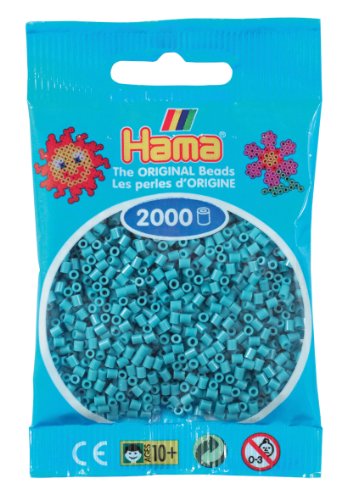 DAN Import Hama Perlen 501-31 - Mini cuentas (2000 unidades), color turquesa