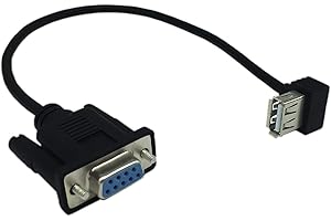 innov8 Cavo adattatore seriale USB 2.0 tipo A femmina a RS232 DB9 femmina ad angolo 90 gradi compatibile con Windows 10, 8, 7, Linux - 0,25 m