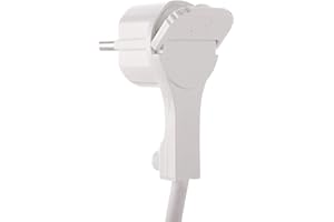 Electraline 523068 Fiche Male 2P+T 16A Extra Plate Blanche, Blanc