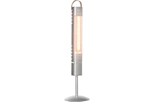 Outsunny Chauffage de terrasse infrarouge électrique avec poignée de transport indice 12,5 m² IP65-1500W dim. Ø 21L x 75H cm - alliage d'aluminium