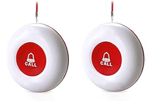 Boutons d'appel Fil pour Téléavertisseurs D'infirmière D'appel de Restaurant Portée étanche de pour Personnes âgées/Patients/Handicapés (Besoin D'être Jumelé avec Un Récepteur pour Fonctionner)