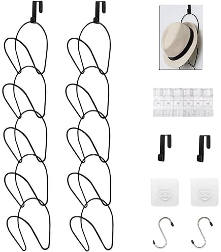AUXPhome - Porta cappelli da cowboy, porta cappelli e cappelli, organizer per cappelli, cappelli, montaggio a parete, facile da installare, viti incluse, adatto a qualsiasi cappello, confezione da 2