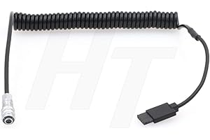 HangTon BMPCC 6K 4K Pocket Cinema Camera Câble d'alimentation 2 broches pour DJI Ronin-S 12 V vers Blackmagic Design (câble spiral)