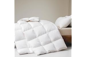 DWR Edredon Cama 180/200,Edredón de Plumas y Plumón 240x260 cm,Calor Medio para 4 Estaciones 300gr/㎡,100% Algodón,Suave, Transpirable,Certificado Oeko-Tex y RDS, Blanco