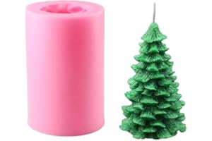 Lucywey Silicone 3D Christmas Tree Candle Moulds, DIY Soap Moulds Cake Moulds for Homemade Candle, Soap, Lotion Bar, Fondant