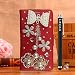 Produktbild Locaa(TM) For Nokia Lumia 630 Nokia630 Lumia630 3D Bling Case Leder Schutzhülle Scratch Stoßstange Hülle Shell Schale Fall Cover Abdeckung + Gift [Bunt Serie 3] bowknot Anhänger 2 - Red Holster