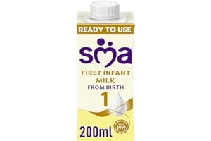 SMA NUTRITION SMA First Infant Baby Milk, Pro from Birth, Ready to Use, Liquid Formula Milk, 200 ml (Pack of 12), Packaging May Vary