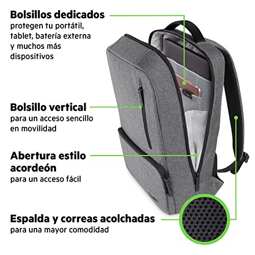 Belkin Classic Pro - Mochila para Ordenador portátil de 15.6'', Gris