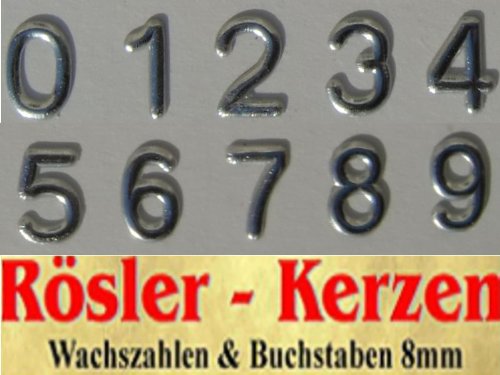 Wachszahl 0 silber 8mm