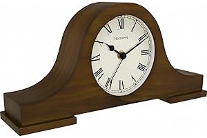 ‎HOLZWERK GERMANY Holzwerk Holz Vintage Rustikal Retro Design Tischuhr Braun Traditionelle Tisch Uhr Elegante Holztischuhr Ohne Ticken Leise Römischen Ziffern Zahlen Kaminuhr Wohnzimmer Küche Standuhr Braun