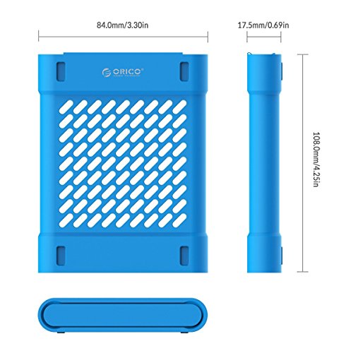 ORICO – 2,5 Zoll Silikon Festplattentasche Schutztasche Schutzhülle für Externe Tragbare Festplatten, HDD/SSD Schutzbox für Western Digital WD Seagate Toshiba Samsung Intenso (Blau) - 6