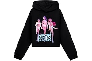 YiJee Sudaderas con Capucha KPOP Huntrix para Niñas – Hoodie Y2K Streetwear Anime Estampado, Crop Top, Ropa Casual para Niños y Adolescentes 2-16 Años