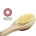 Bath Blossom Natural Bristle Body Brush - Exfoliating Scrub Brush - Effective For Wet And Dry Body Brushing - Long Handled -Suitable For Men And Women