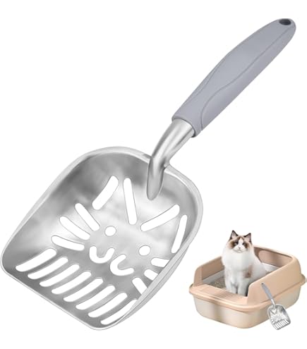 Katzenklo Schaufel Aus Metall - Siebschaufel Für Katzenstreu Mit Rutschfestem Griff