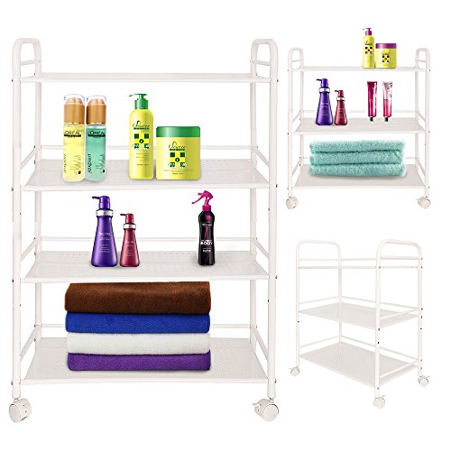 AllRight Beauty Salon Shelfs Therapy Trolley Dentist Wax Hairdresser 4 Shelves Large Side