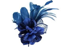 iSpchen Broche de plumas, broche de novia, imperdible, imperdible, para mujer, niña, disfraz, ramillete de muñeca, flor, boda, broche para bufandas, pañuelos