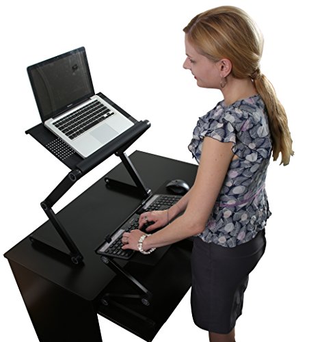 Uncaged Ergonomics WorkEZ Standing Desk Conversion Kit for Laptops and Desktops – Black - 8