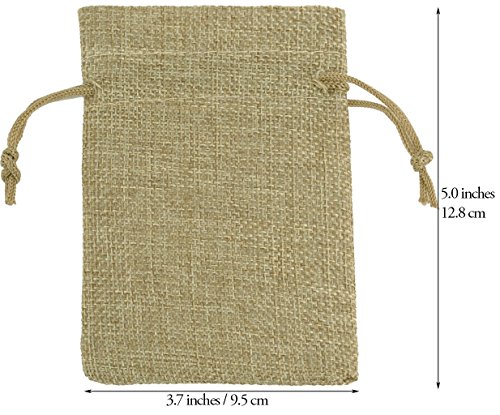 Jute Sack Beutel Leinen Jute Beutel Schmuck Säckchen mit Zugband Sackleinen Tasche Geschenksäckchen, DIKETE® 20 stück für Hochzeitsfeier und DIY Handwerk,9.5×12.5cm Natural - 7