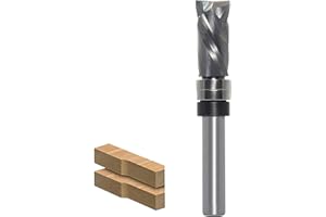 AKYLIN Fraise à Affleurer Spirale à Tige de 8 mm, Coupe de Compression Up&Down, Pour Défonceuse, Rainure en Spirale, Diamètre de Coupe 12 mm, Longueur de Coupe 25,4 mm