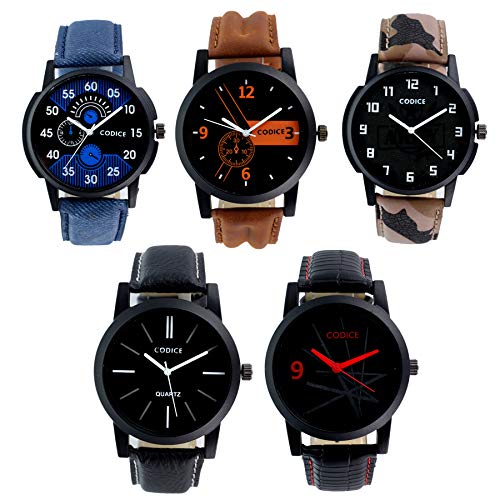 Codice Analogue Multicolor Dial Mens & Boys Combo Of 5 Watch - Menswatcheslr-12358 RS.545 (83.00% Off) - Amazon