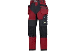 SNICKERS WORKWEAR Snickers 69021604088 "FlexiWork" spodnie robocze z kieszeniami na kaburę - czerwone chili/czarne