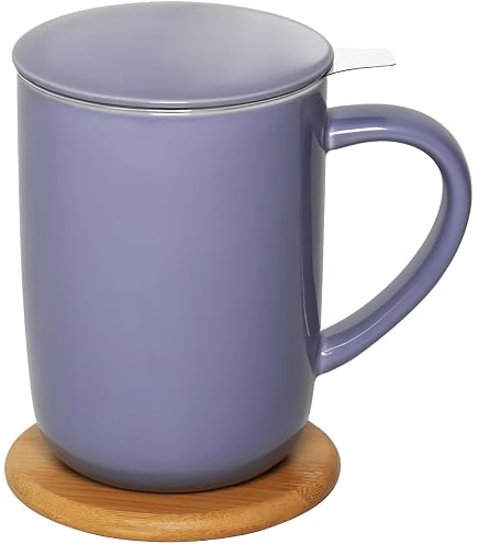 Tazza da tè in ceramica con infusore e coperchio tazza da caffè con filtro e man