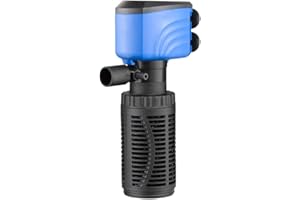 Craftsboys Fish Tank Filter, Silent Internal Aquarium Filter, Clean Water, Air Pump, Make Waves (4W-450L/H, Black)