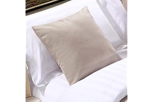 BIIKOON Beige Linen Bed Runner Matching Cushions Cover 45X45cm/17.7x17.7inch Pillow Cases