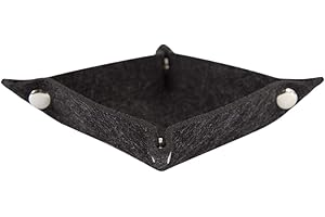 Oblique Unique® - Ciotola in feltro con bottoni a pressione, per monete, per smartphone fai da te, colore a scelta (grigio scuro)