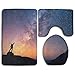 Produktbild WITHY Star Catcher A Person is Standing Next to The Milky Way Galaxy Pointing On A Bright Star Bathroom Rug 3 Piece Bath Mat Set Contour Rug and Lid Cover