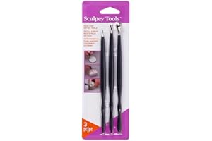 Polyform PRODEC-Set di 3 Utensili per Pasta modellabile, Metallo, Nero, 24 x 8 cm