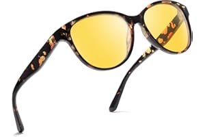Myiaur Lunettes de conduite de nuit pour femme - Verres jaunes polarisés - Lunettes de vision nocturne anti-reflet - Visibilité et confort améliorés - Légères