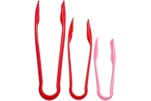 SSRDFU 3 Pcs Pinzas de Cocina de Silicona, Pinzas para Barbacoa Sin BPA, Pinzas para Ensalada, Pinzas Multiusos, Pinzas, Hechas de Silicona Resistente al Calor, Ideal para Asar, Cocinar (Rojo)