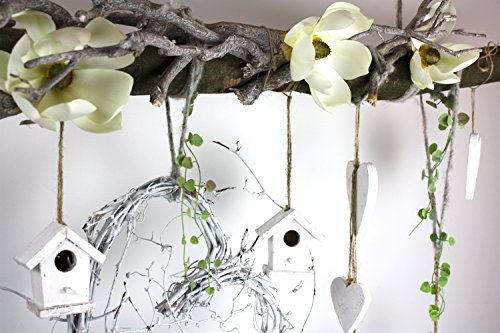 DEKO AST AUS BUCHENHOLZ von CreaTina mit REBHERZ frühlingshaft dekoriert Circa 118 cm lang ist dieser Ast perfekt als Fensterdekoration oder Raumdekoration - 5