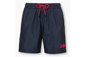 RASENBALLSPORT LEIPZIG RB Leipzig Herren Wave Boardshorts - Dynamischer Bulle - dunkelblau Badeshort Badehose RBL - Plus Aufkleber Wir lieben Fußball