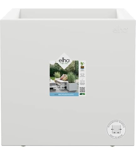 Elegant Einrichten Pflanzkübel Fiberglas - Zylinder D60xH50cm Perlmutt Weiß