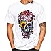 Produktbild T-Shirts,Honestyi 2018 Frühling Sommer Herren T-Shirt Totenkopf Kapitän Captain Skull Bard Hipster Original Spirit Stylisch Slim Fit Baumwolle Top Bluse Sweatshirts,Oversize S-XXXXL (XXXL, Weiß)