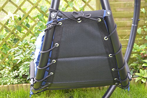 Schwingliege Hängeliege Sonnenliege Dreamchair Gartenliege Garten Liege blau mit bequemer Auflage, Kopfkissen und großem Sonnensegel - 