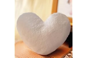 ODIWEN Cuscino decorativo Forma Di Cuore, Cuscino Decorativo per la Camera dei Bambini, Cuscino a Forma di Cuore, Cuscino in Peluche per Divano (Bianco)
