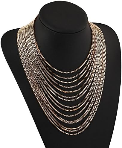 WANYAO 1pc Fashion Multi - layer retro tassel necklace (gold)