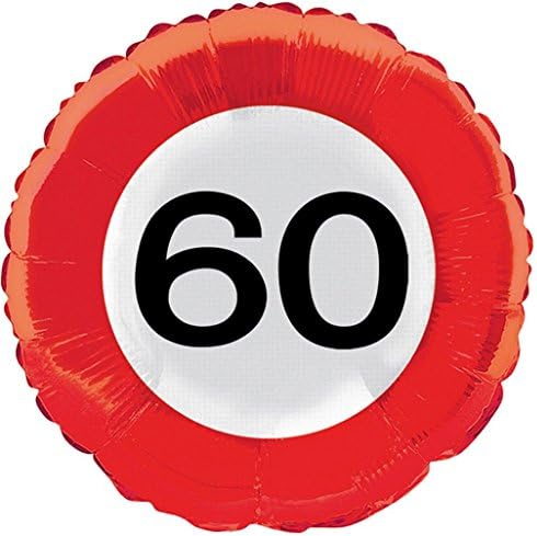 60th Birthday Foil Balloon Traffic Sign Age Party
