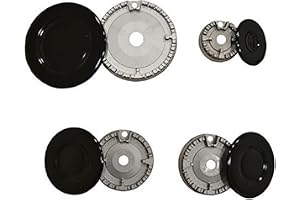 SHUOG Universal Cooker Hat Set Oven Gas Hob Burner Crown Flame Cap Cover for Kitchen Fit to Most Stove Handles Lid Kit Quality Metal Accessories
