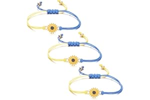 RULUTI Sunflower Peace Ucraina Braccialetto, 3pcs Unisex Texy Promise Braccialetto Per Coppie Distanza Abbinamenti Rabbina Braccialetto Relazione Patriotic Souvenirs Regalo