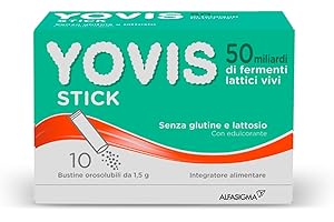 YOVIS Stick, Probiotici per il Benessere Intestinale, 50 Miliardi di Fermenti Lattici Vivi, Senza Glutilne e Lattosio, 10 Bustine Orosolubili