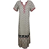Indiatrendzs Women Cotton Nighty Embroidered White Sleepwear Nightgown (Chest 44)