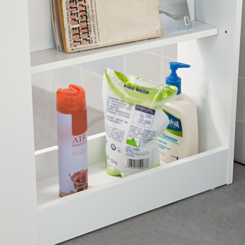 SoBuy® Badregal, Badezimmerschrank,Nischenregal, Standschrank, Seitenschrank, FRG52-W - 6