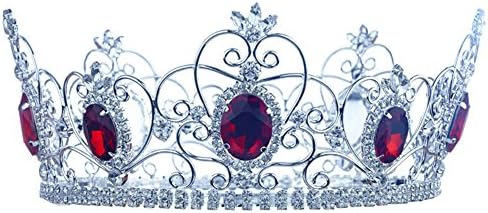 Men's Imperial Pageant Beaty Contest Theather Circle Round Red King Full Crown