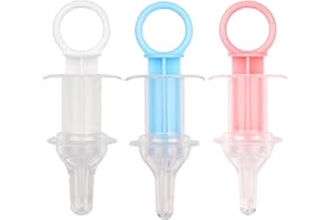 JNAWA 3Pcs Baby Oral Feeding Syringe Silicone Feeder with Liquid Inlet at Both Sides Choke-Proof Nipple Feeder Infant Syringe Feeder