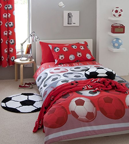 Catherine Lansfield Kids Football Single Duvet Set - Red