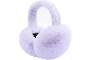 WOIRROIP Winter Ear Warmers, Winter Earmuffs, Foldable, Removable, Washable, Plush Earmuffs, Warm Cold Protection, Cold Winter Accessories, Outdoor Ear Cups